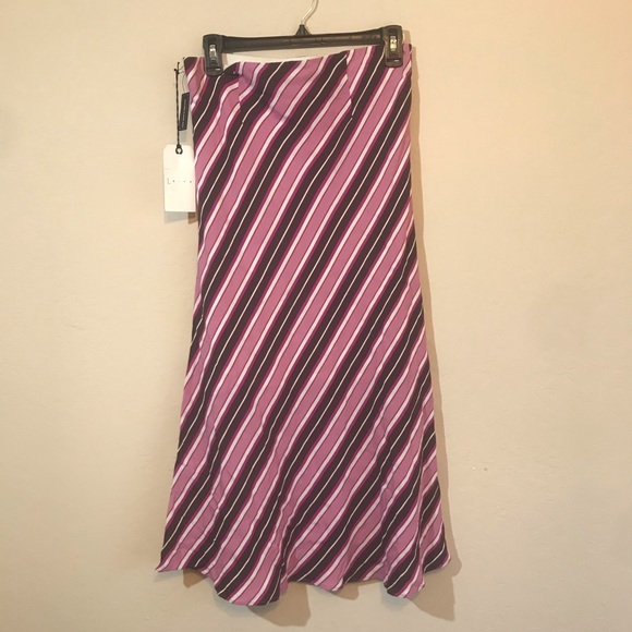 Leith Panel Striped Midi Skirt - Picture 3 of 5